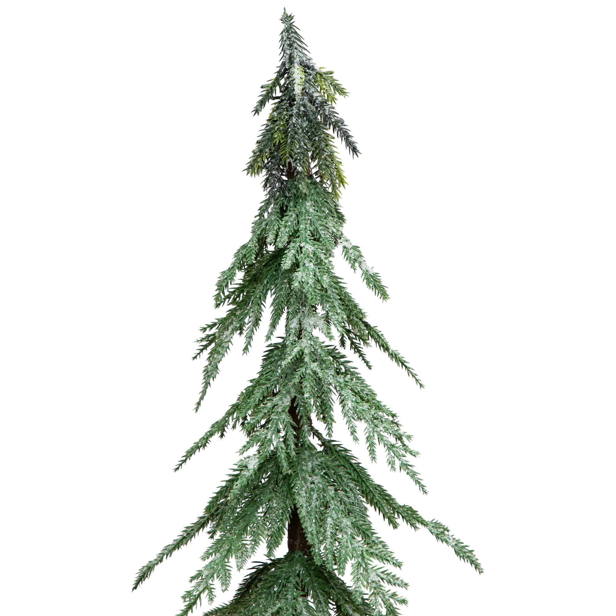 24" Unlit Mini Icy Pine Christmas Tree in Burlap Base